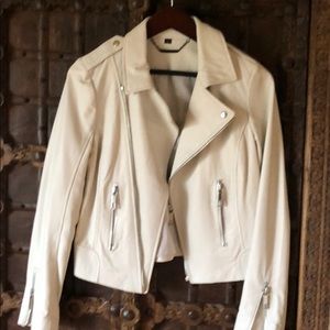 Rachel Zoe White Leather Jacket. Sz 8.